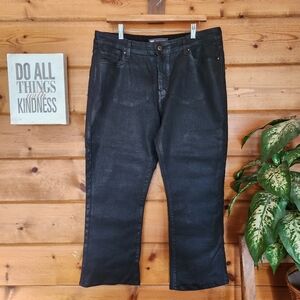 Levi's Mid Rise Boot Cut Skinny Jeans Black Coated Stretch Denim Plus Sz 16 X26"